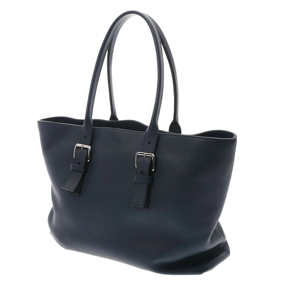 Louis Vuitton Navy Bag Tote Leather Voyage Taurillon Blue Cabas Blue